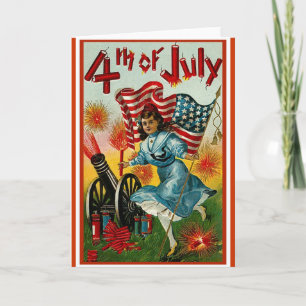 Carte 4 juillet - art vintage
