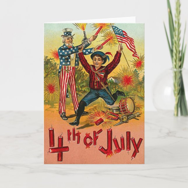 Carte 4 juillet - Art Vintage (Devant)