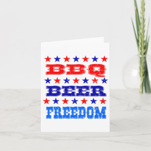 Carte 4 juillet Bbq Beer Freedom Shirt America Fière Ame