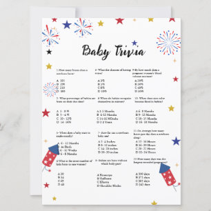 Carte 4 juillet bébé trivia jeu baby shower