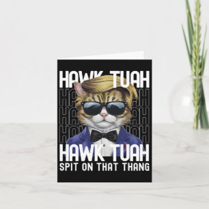 Carte 4 juillet Chat Patriotique Usa Hawk Tuah cracher S