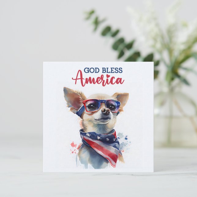 Carte 4 juillet Chig-Chihuahua patriotique (Debout devant)