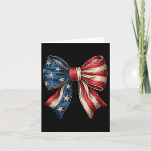 Carte 4 juillet Coquette Bow American Flag 1776 Indepe