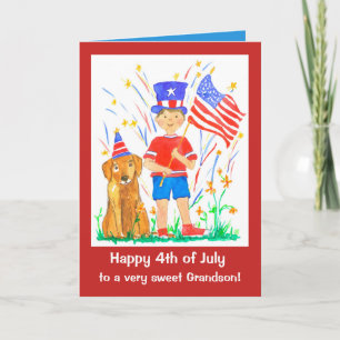Carte 4 juillet coutume heureuse de petit-fils