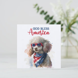Carte 4 juillet de caniche patriotique