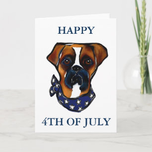 Carte 4 juillet de chien de boxe