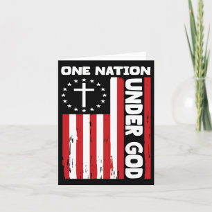 Carte 4 juillet Drapeau chrétien patriotique Une nation 
