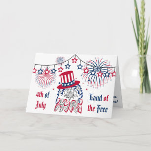 Carte 4 juillet Fête de l'Indépendance Aigle américain