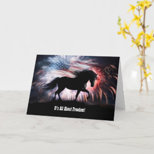 Carte 4 juillet Fête De L'Indépendance Avec Feu D'Cheval