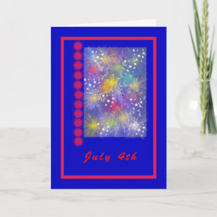 Carte 4 juillet, fête de l'Indépendance avec feux d'arti