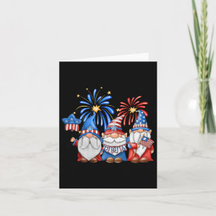 Carte 4 juillet Gnomes américains célébrant l'indépendan