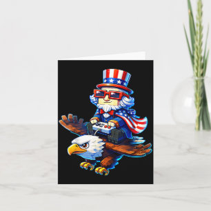 Carte 4 juillet joueur patriote Oncle Sam Rétro Pixel
