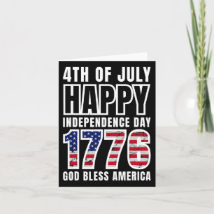 Carte 4 juillet Joyeuse Fête de l'Indépendance 1776 Dieu