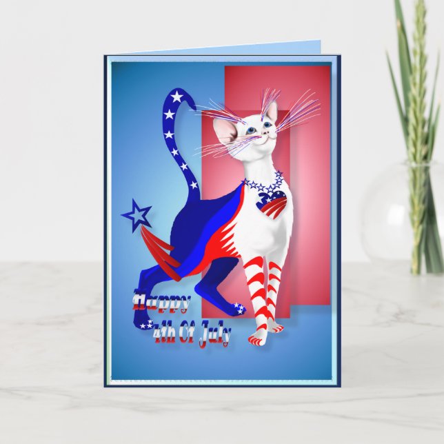 Carte 4 juillet Kitty américaine (Devant)