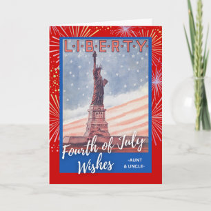 Carte 4 juillet pour la statue de la liberté de tante on