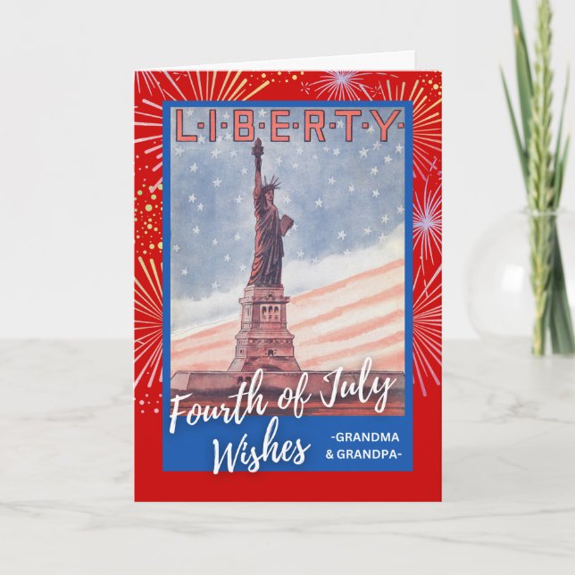 Carte 4 juillet pour la statue de la Liberté des grands- (Devant)