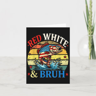 Carte 4 juillet Retro Pêche Rouge Blanc & Brut Ame