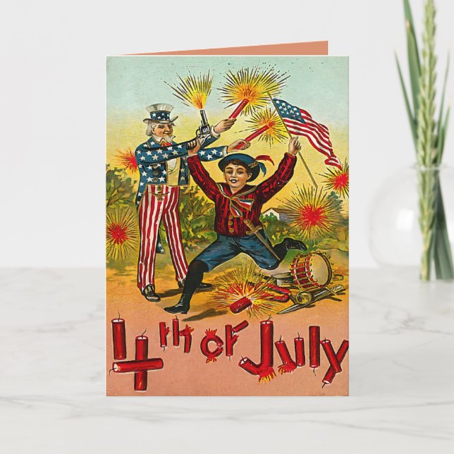Carte 4 juillet vintage (Devant)