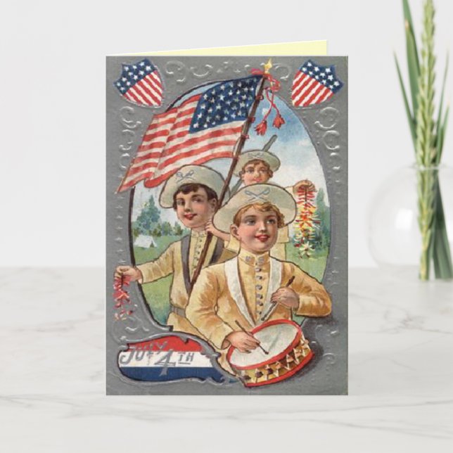 Carte 4 juillet vintage (Devant)