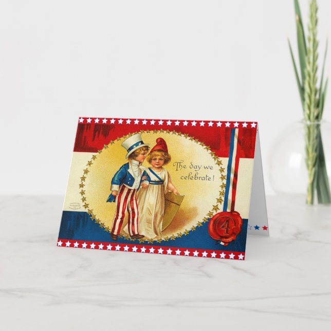 Carte 4 juillet vintage (Devant)