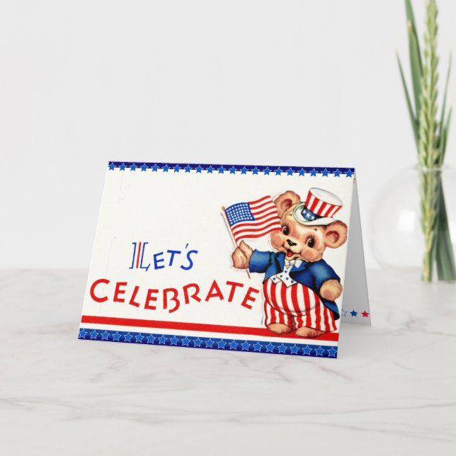 Carte 4 juillet vintage (Devant)