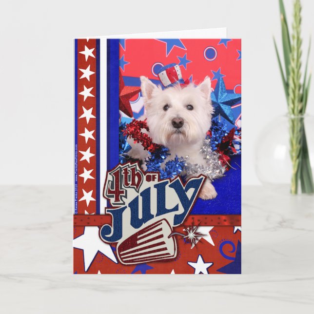 Carte 4 juillet - Westie - polo (Devant)