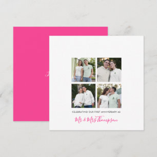 Carte 4 photo collage Premier anniversaire Personnalisé 