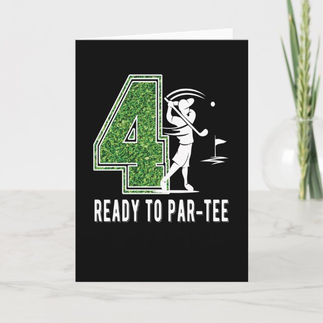 Carte 4e anniversaire Gift Golf Player 4 année Garçon (Devant)