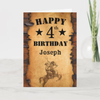 4e anniversaire Pays rustique Western Cowboy Horse