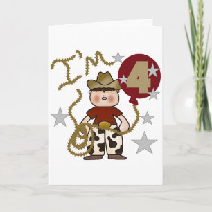 Carte 4e Cowboy Tshirts et cadeaux d'anniversaire