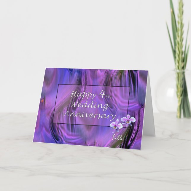 Carte 4ème heureux. Anniversaire de mariage (Devant)