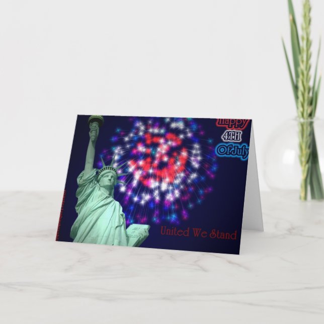 Carte 4ème heureux Juillet-Uni de nous nous tenons (Devant)