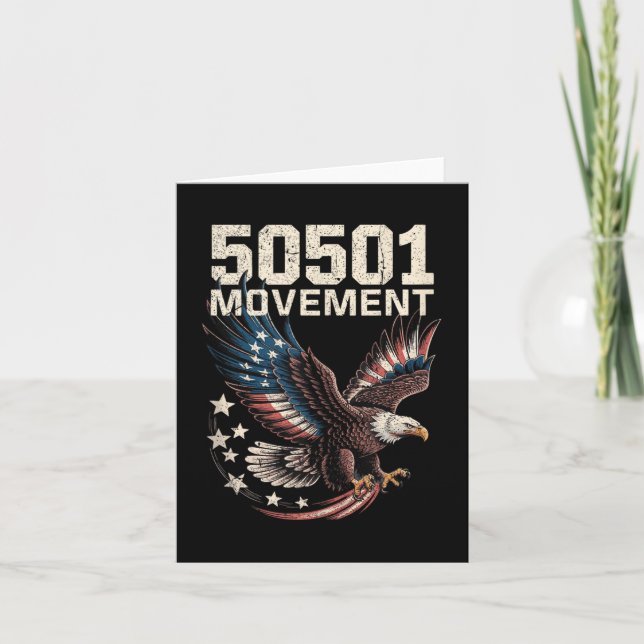 Carte 50501 Drapeau Américain En Aigle De Vol Avec Étoil (Devant)