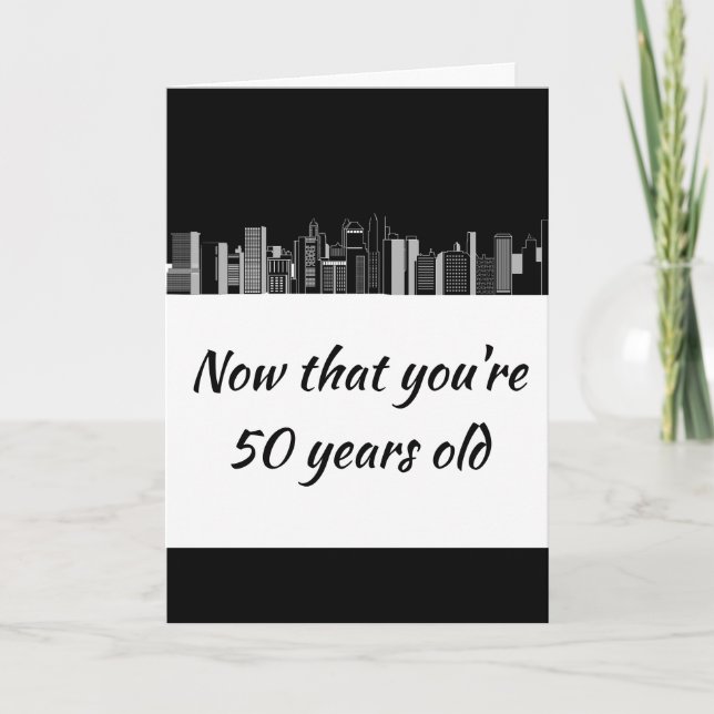 Carte 50 Ans Amusant Vieux Âge Masculine Humour (Devant)