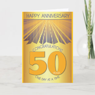 Carte 50 ans d'anniversaire sobre Golden Ray 12 Étapes