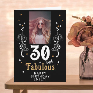 Carte 50 ans et feuillage fabuleux Photo d'anniversaire 