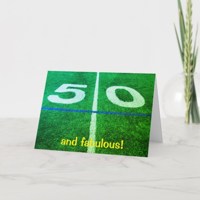 Carte 50 cour ligne de football terrain de sport 50e ann (Devant)