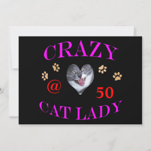 Carte 50 Dame de chat fou