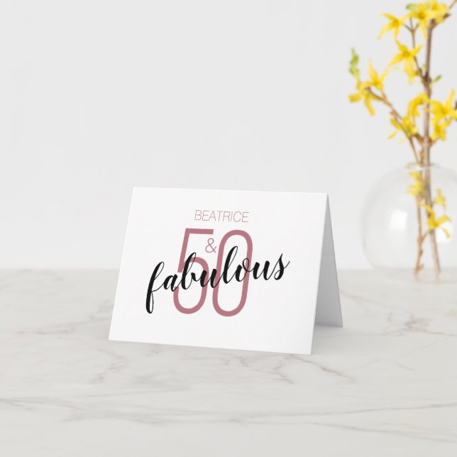 Carte 50 et fabuleux 50e anniversaire Custom Rose Gold C (Fleur jaune)