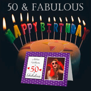 Carte 50 et fabuleux 50e anniversaire Photo Royal Purple