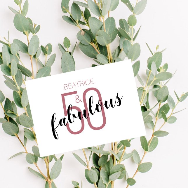 Carte 50 et fabuleux 50e anniversaire Rose Gold (Créateur téléchargé)