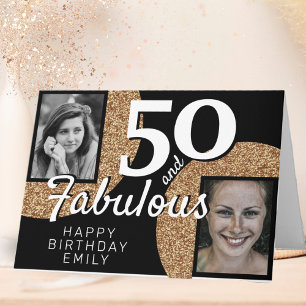 Carte 50 et Fabulous Gold Parties scintillant 2 Photo 50