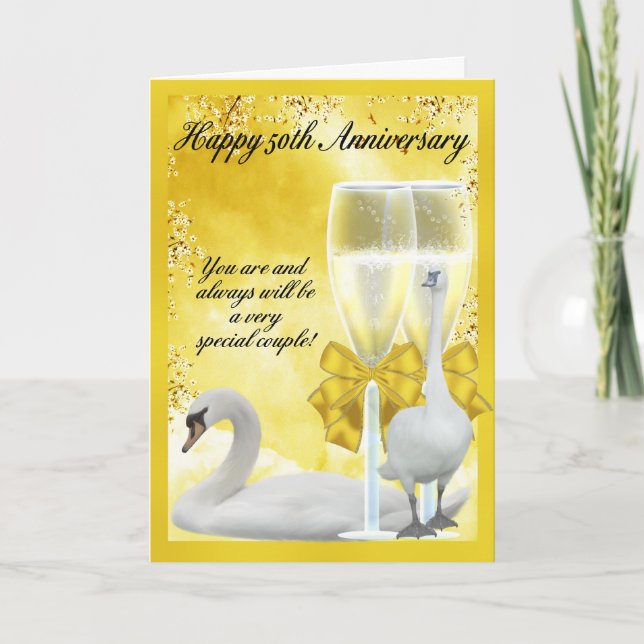 Carte 50e anniversaire - Anniversaire d'or (Devant)