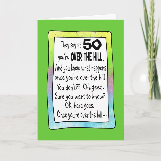 CARTE 50E ANNIVERSAIRE AU-DESSUS DE LA COLLINE ? (Devant)