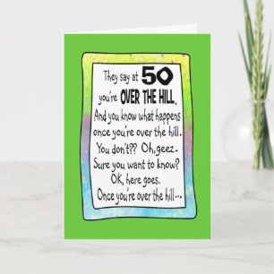 CARTE 50E ANNIVERSAIRE AU-DESSUS DE LA COLLINE ?