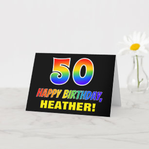 Carte 50e anniversaire : Bold, amusant, simple, arc-en-c