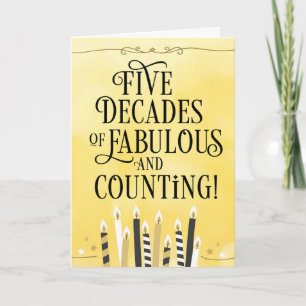 Carte 50e anniversaire Cinq décennies de fabuleux et com