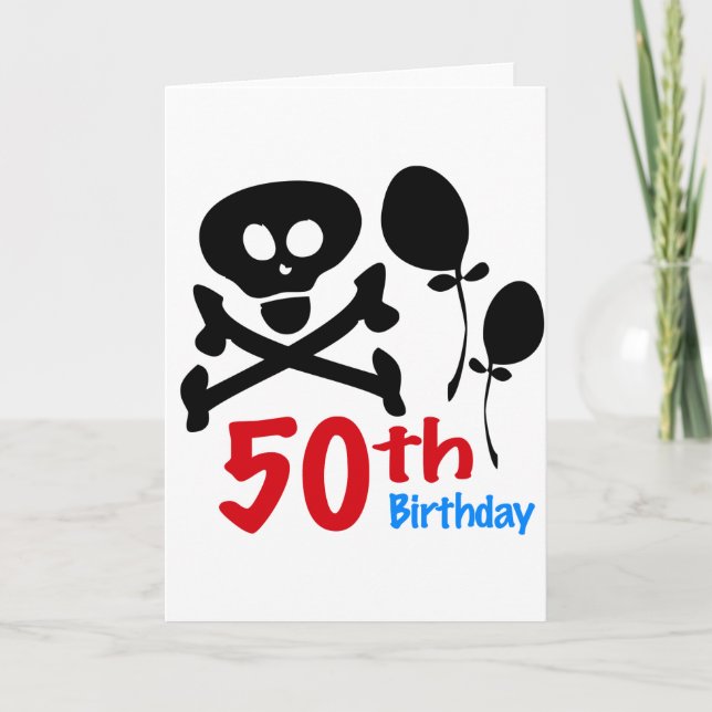 Carte 50e anniversaire Crossbones du crâne (Devant)