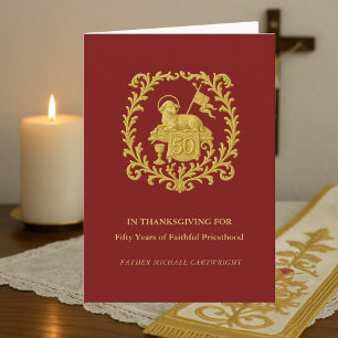 Carte 50e Anniversaire de l'ordination sacerdotale Agnus