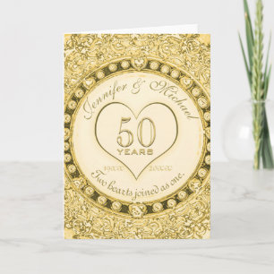 Carte 50e anniversaire de mariage en or